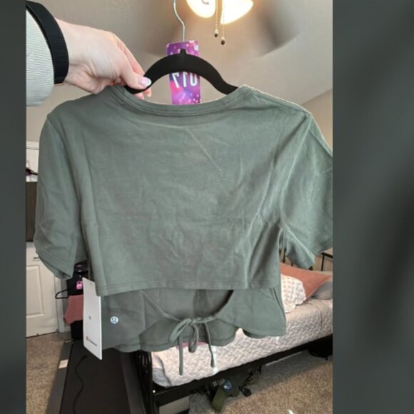 Tie-Hem Heavyweight Cotton T-Shirt - Picture 4 of 5